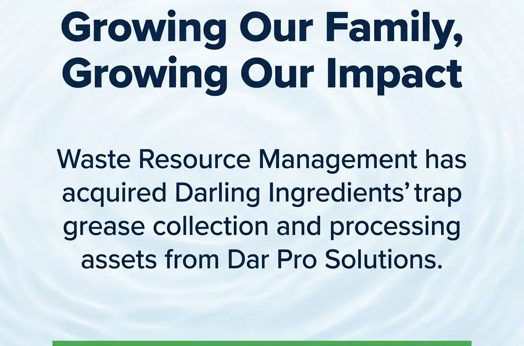 WRM officially closed on Dar Pro’s Trap Grease Collection Assets